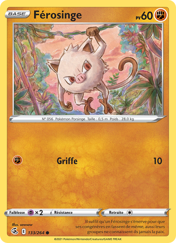 Férosinge 133 — Poing de Fusion (French Pokémon TCG card)