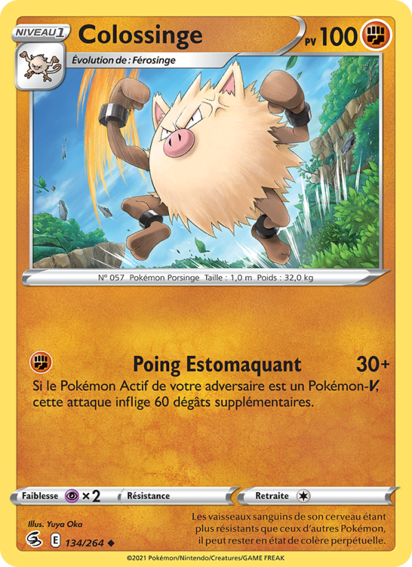 Colossinge 134 — Poing de Fusion (French Pokémon TCG card)