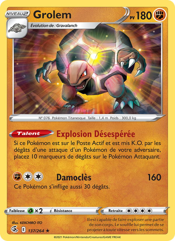 Grolem 137 — Poing de Fusion (French Pokémon TCG card)