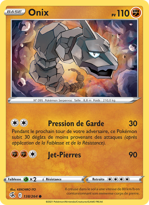 Onix 138 — Poing de Fusion (French Pokémon TCG card)