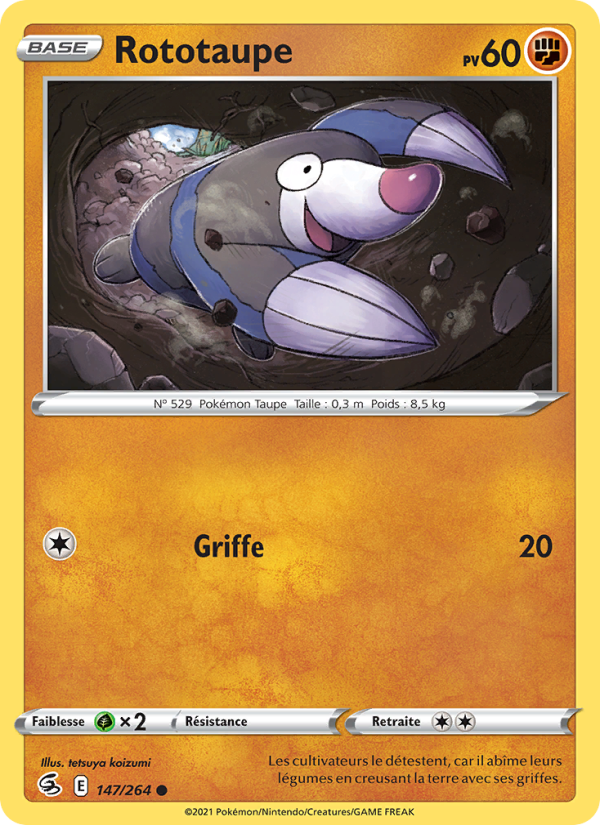 Rototaupe 147 — Poing de Fusion (French Pokémon TCG card)