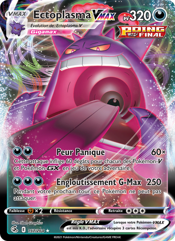 Ectoplasma VMAX 157 — Poing de Fusion (French Pokémon TCG card)