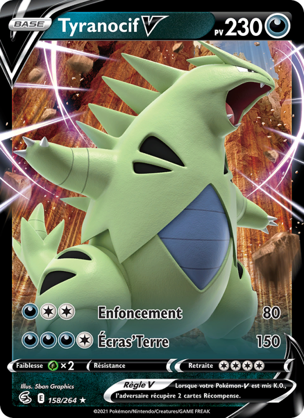 Tyranocif V 158 — Poing de Fusion (French Pokémon TCG card)