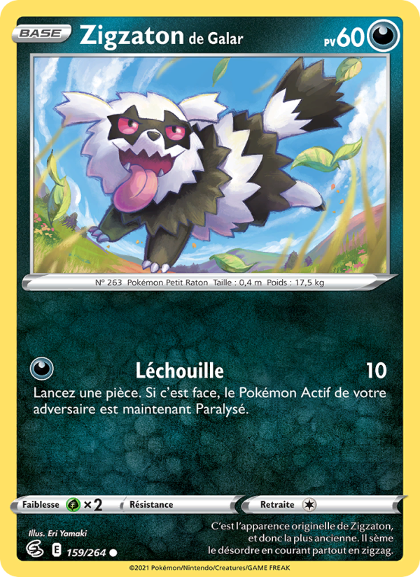 Zigzaton de Galar 159 — Poing de Fusion (French Pokémon TCG card)