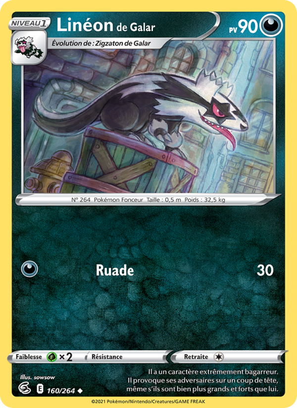Linéon de Galar 160 — Poing de Fusion (French Pokémon TCG card)