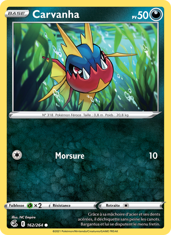 Carvanha 162 — Poing de Fusion (French Pokémon TCG card)