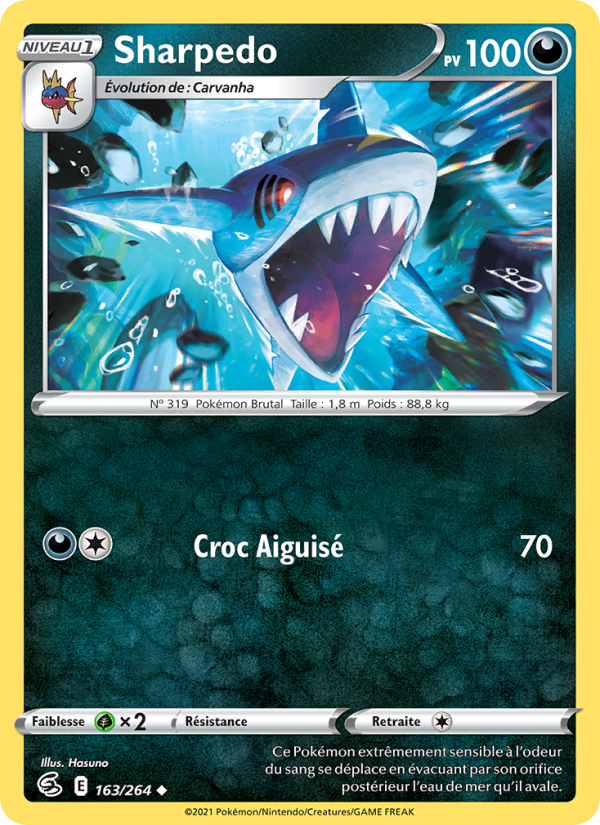 Sharpedo 163 — Poing de Fusion (French Pokémon TCG card)
