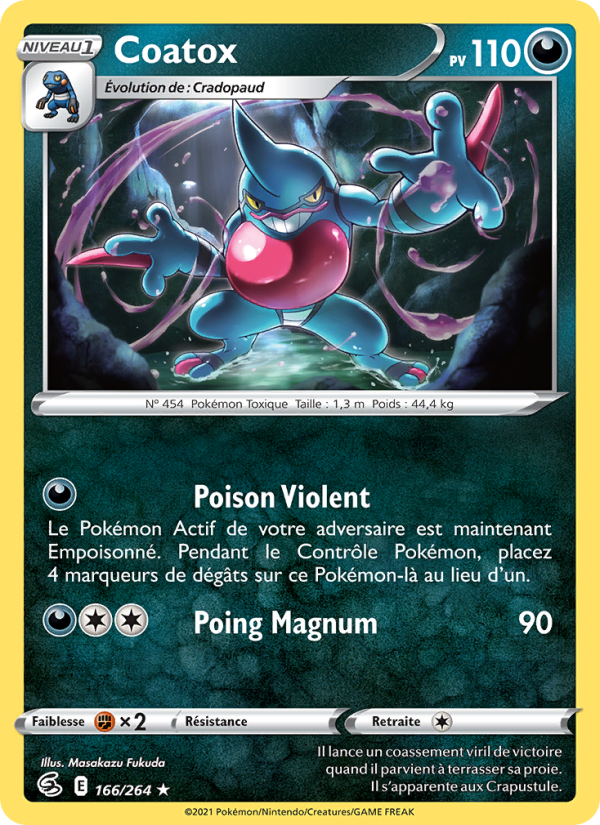 Coatox 166 — Poing de Fusion (French Pokémon TCG card)