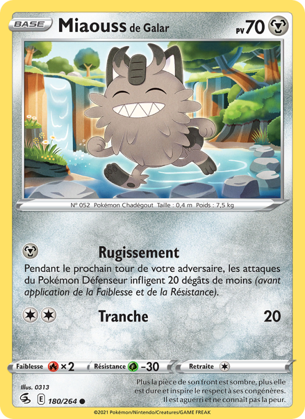 Miaouss de Galar 180 — Poing de Fusion (French Pokémon TCG card)