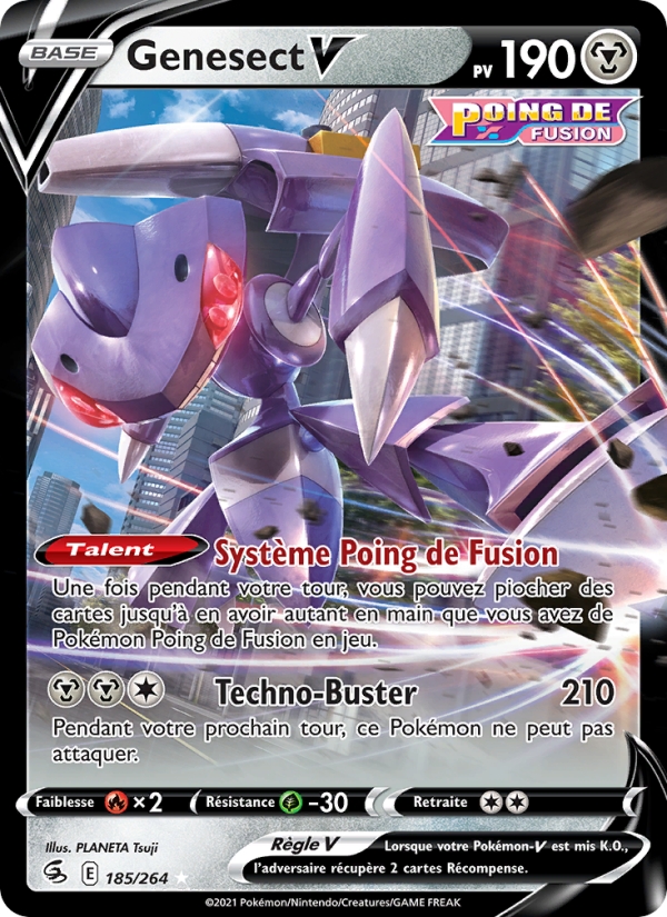 Genesect V 185 — Poing de Fusion (French Pokémon TCG card)