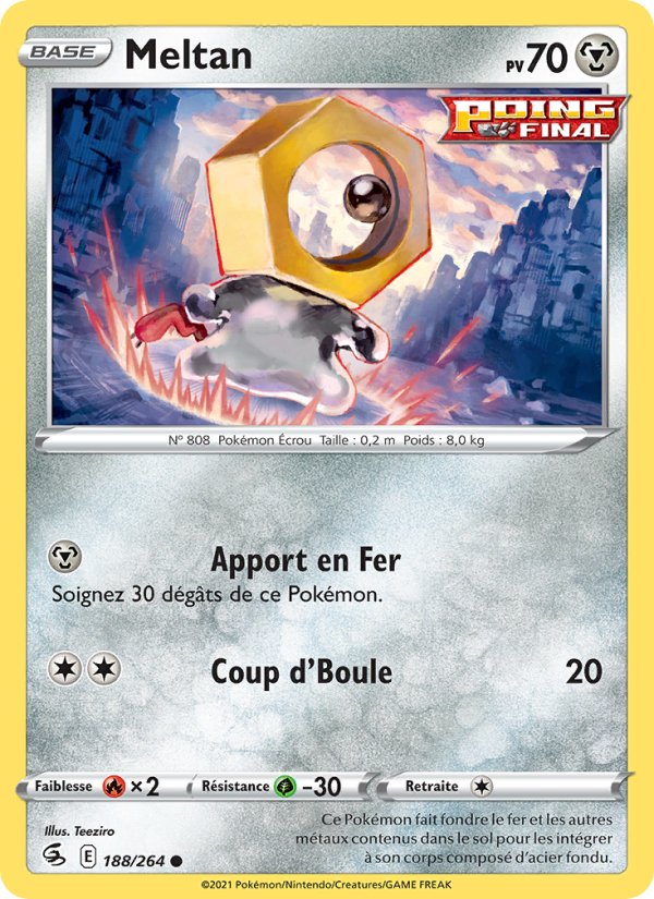 Meltan 188 — Poing de Fusion (French Pokémon TCG card)