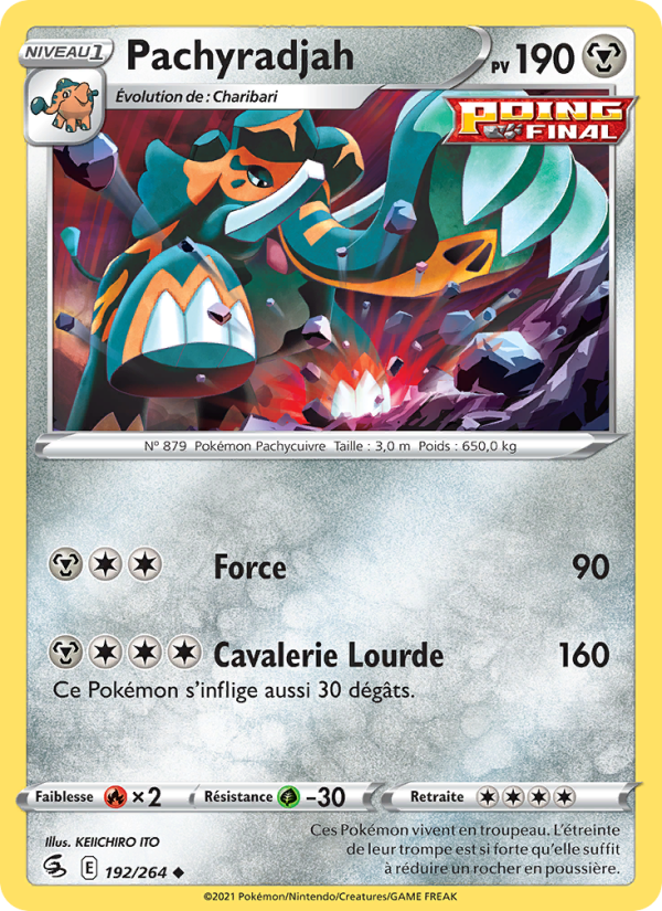 Pachyradjah 192 — Poing de Fusion (French Pokémon TCG card)