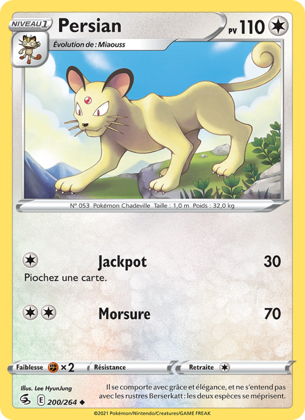 Persian 200 — Poing de Fusion (French Pokémon TCG card)