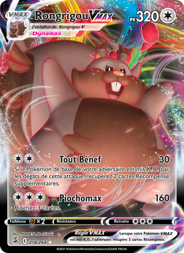 Rongrigou VMAX 218 — Poing de Fusion (French Pokémon TCG card)