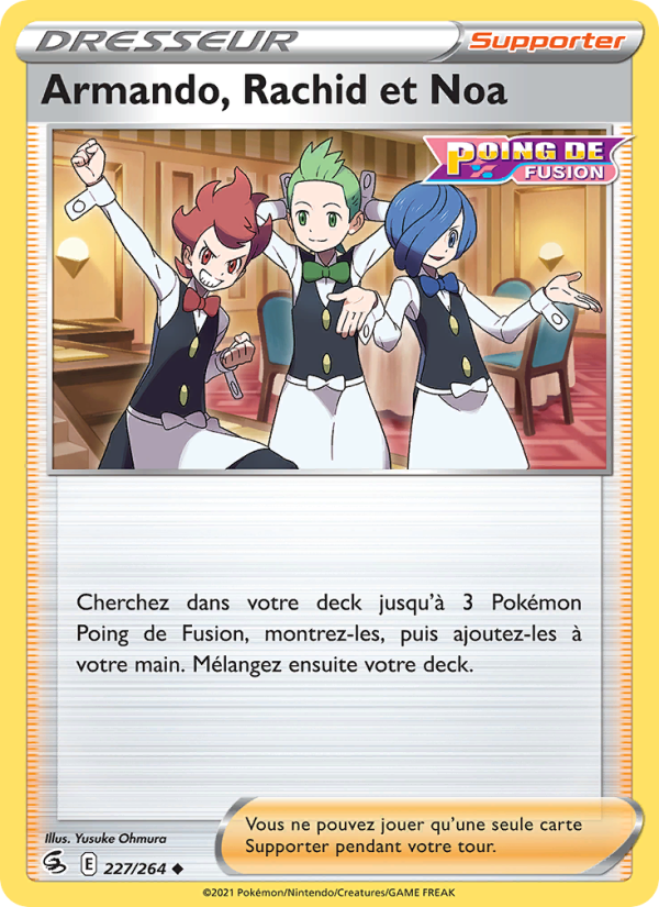 Armando, Rachid et Noa 227 — Poing de Fusion (French Pokémon TCG card)