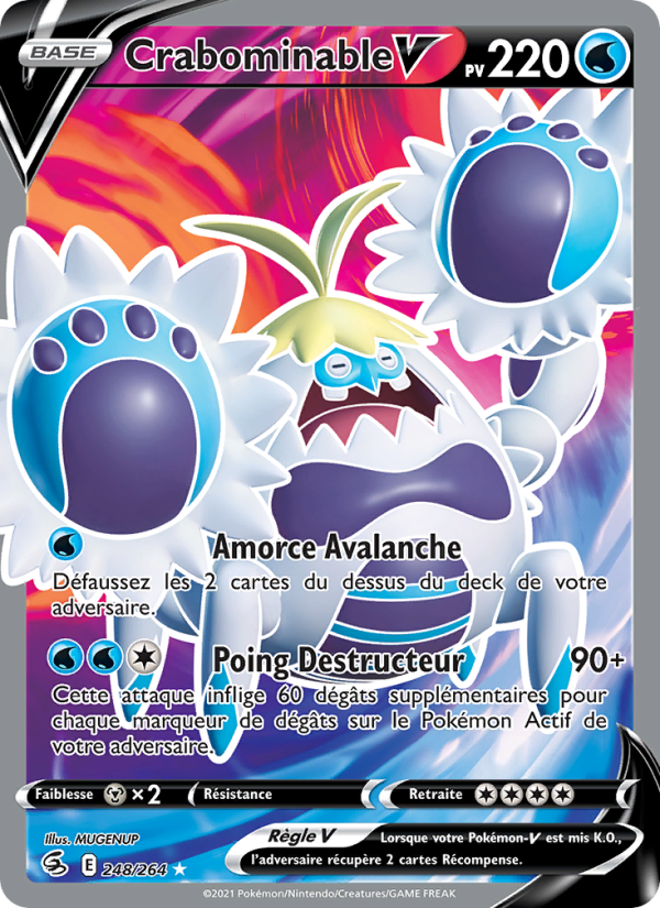 Crabominable V 248 — Poing de Fusion (French Pokémon TCG card)
