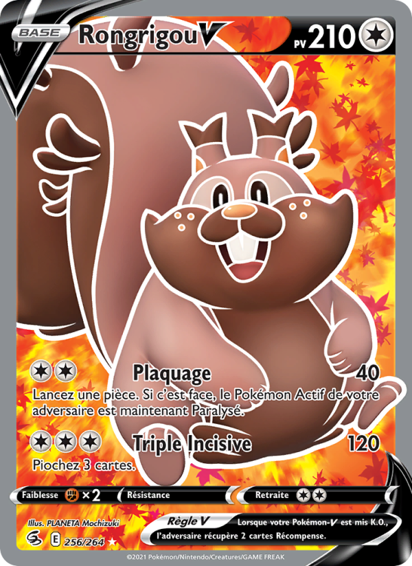 Rongrigou V 256 — Poing de Fusion (French Pokémon TCG card)