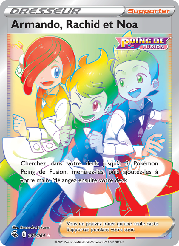 Armando, Rachid et Noa 273 — Poing de Fusion (French Pokémon TCG card)