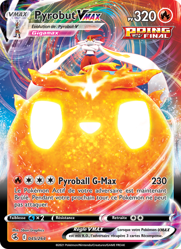Pyrobut VMAX 45 — Poing de Fusion (French Pokémon TCG card)