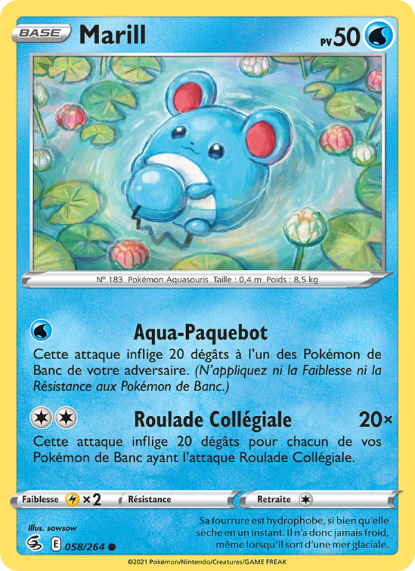 Marill 58 — Poing de Fusion (French Pokémon TCG card)