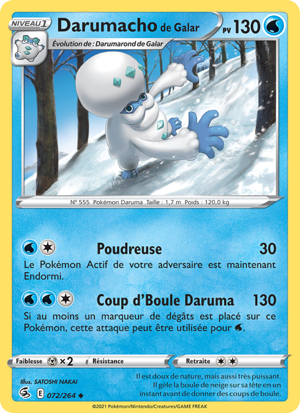 Darumacho de Galar 72 — Poing de Fusion (French Pokémon TCG card)