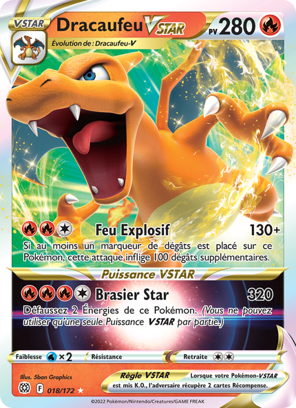 Dracaufeu VSTAR 018 — Stars Étincelantes (French Pokémon TCG card)