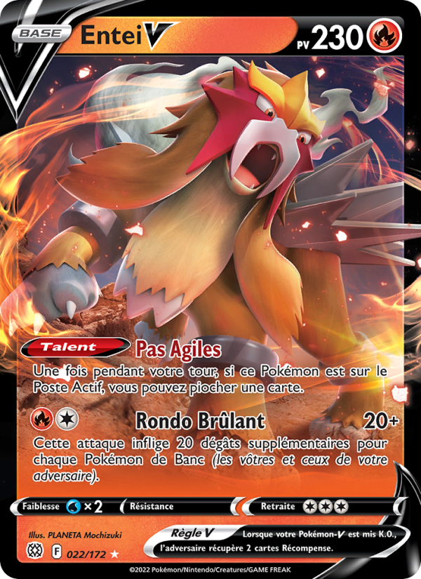 Entei V 022 — Stars Étincelantes (French Pokémon TCG card)