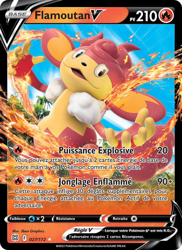 Flamoutan V 027 — Stars Étincelantes (French Pokémon TCG card)