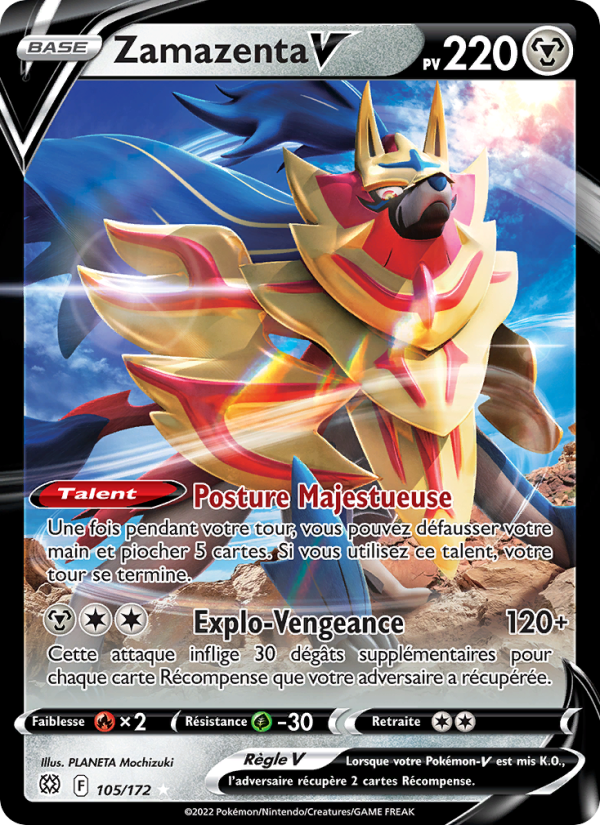 Zamazenta V 105 — Stars Étincelantes (French Pokémon TCG card)