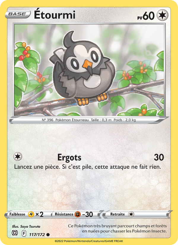 Étourmi 117 — Stars Étincelantes (French Pokémon TCG card)