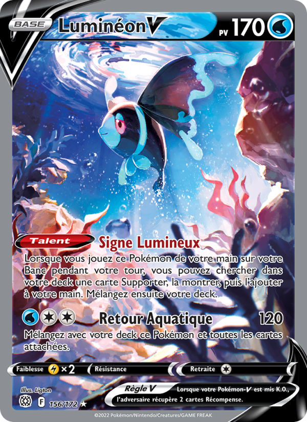 Luminéon V 156 — Stars Étincelantes (French Pokémon TCG card)