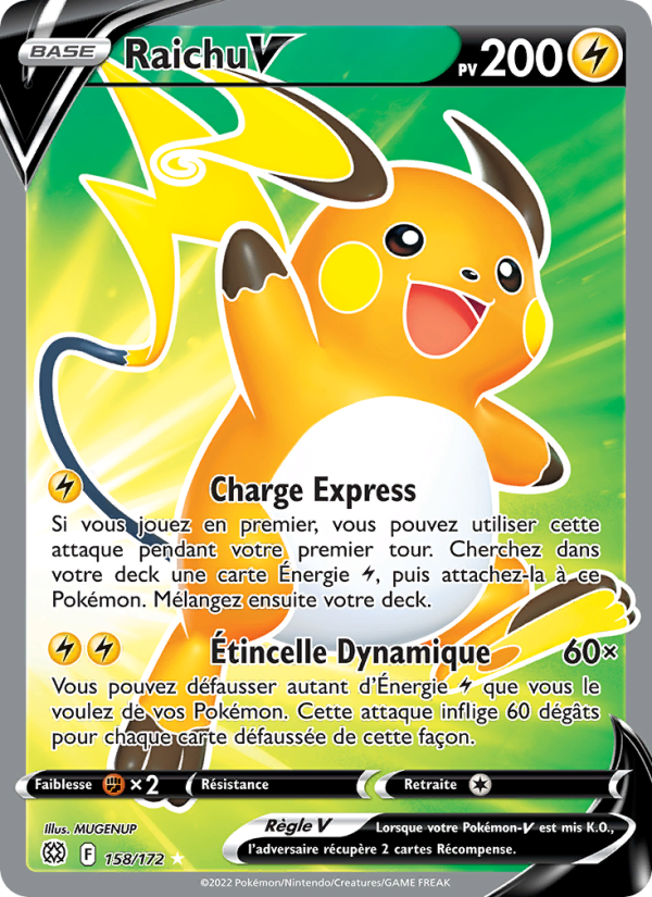 Raichu V 158 — Stars Étincelantes (French Pokémon TCG card)