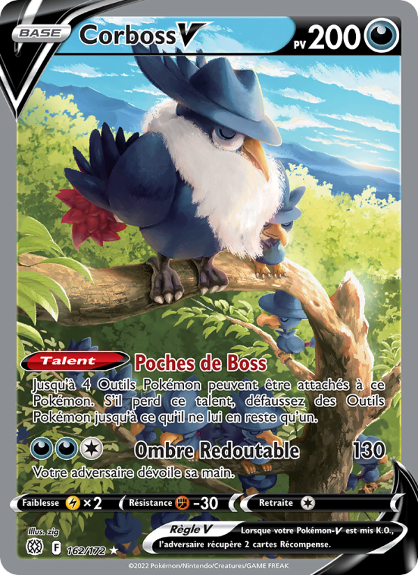 Corboss V 162 — Stars Étincelantes (French Pokémon TCG card)