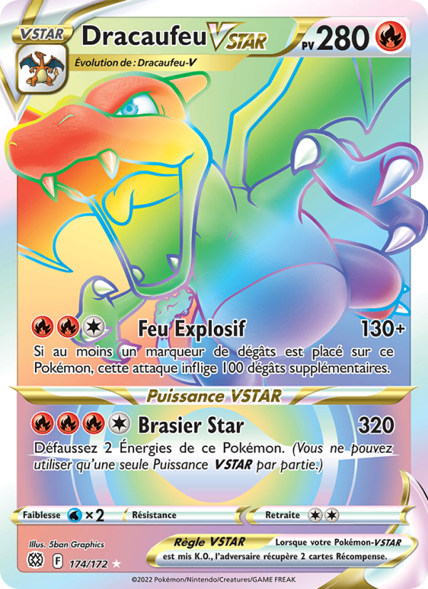 Dracaufeu VSTAR 174 — Stars Étincelantes (French Pokémon TCG card)