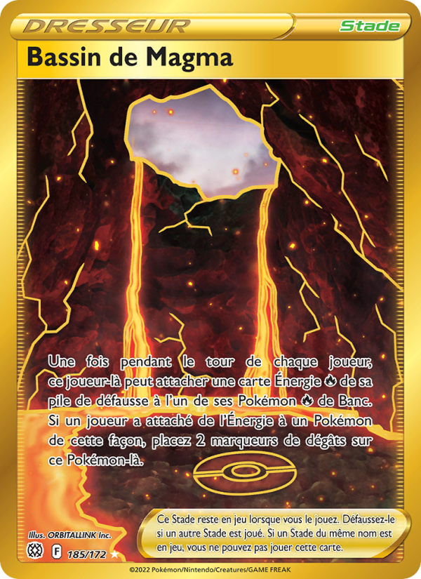 Bassin de Magma 185 — Stars Étincelantes (French Pokémon TCG card)