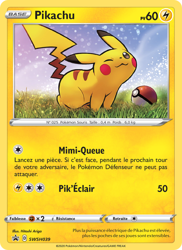 Pikachu SWSH039 — Promo SWSH (French Pokémon TCG card)