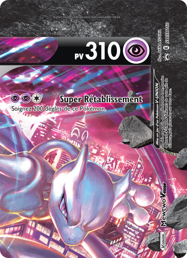 Mewtwo V-UNION SWSH160 — Promo SWSH (French Pokémon TCG card)