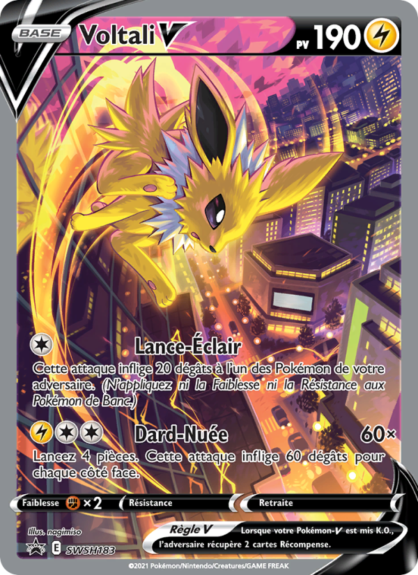 Voltali V SWSH183 — Promo SWSH (French Pokémon TCG card)