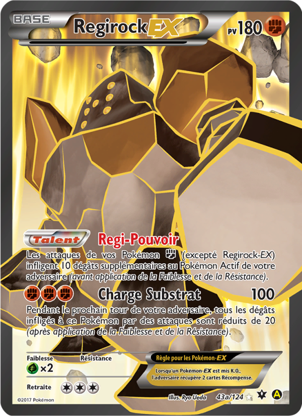 Regirock EX 43a — Impact des Destins (French Pokémon TCG card)