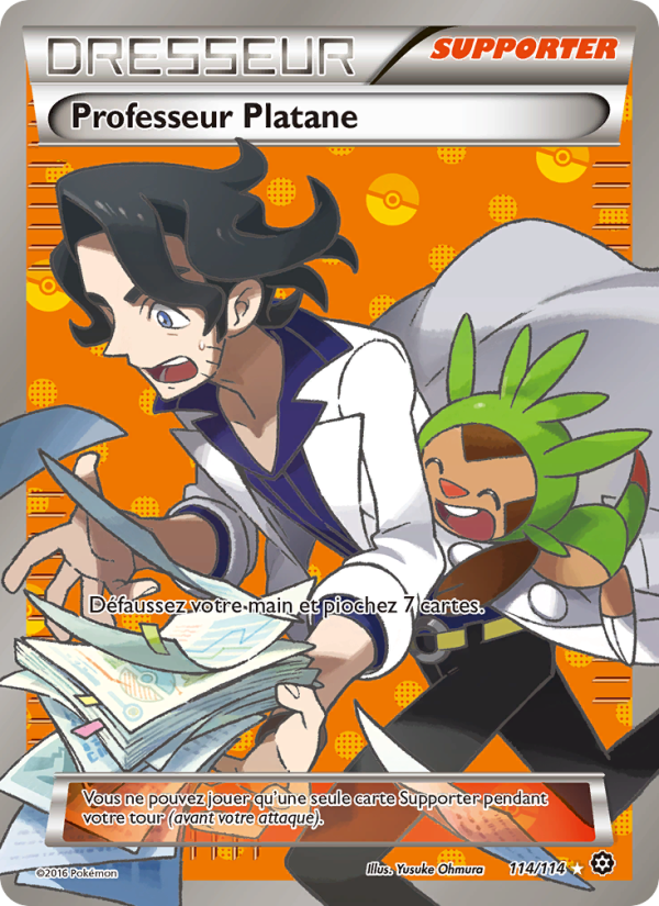 Professeur Platane 114 — Offensive Vapeur (French Pokémon TCG card)