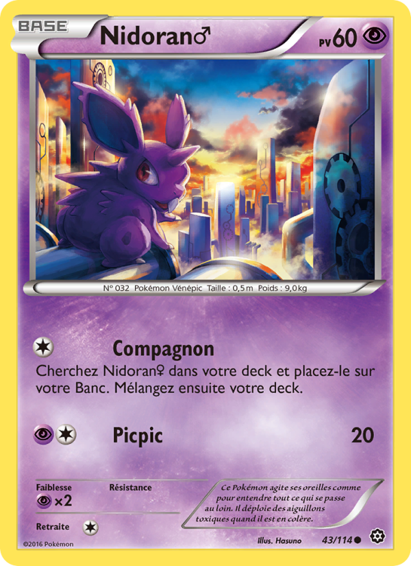 Nidoran♂ 43 — Offensive Vapeur (French Pokémon TCG card)