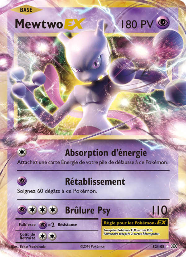 Mewtwo EX 52 — Évolutions (French Pokémon TCG card)