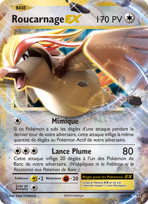 Roucarnage EX 64 — Évolutions (French Pokémon TCG card)