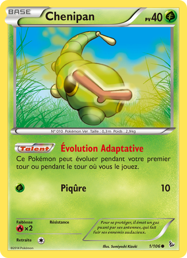 Chenipan 1 — Étincelles (French Pokémon TCG card)