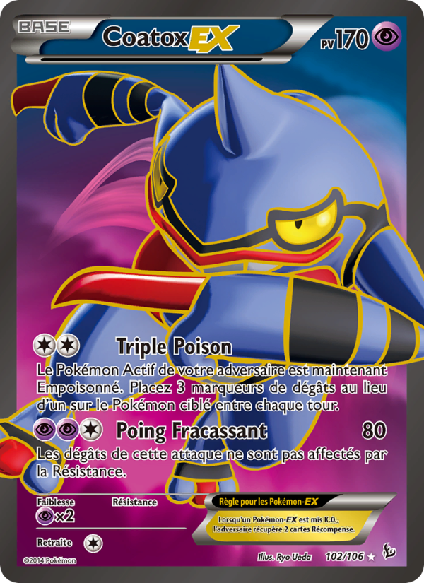 Coatox EX 102 — Étincelles (French Pokémon TCG card)