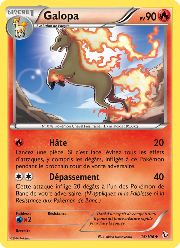 Galopa 15 — Étincelles (French Pokémon TCG card)