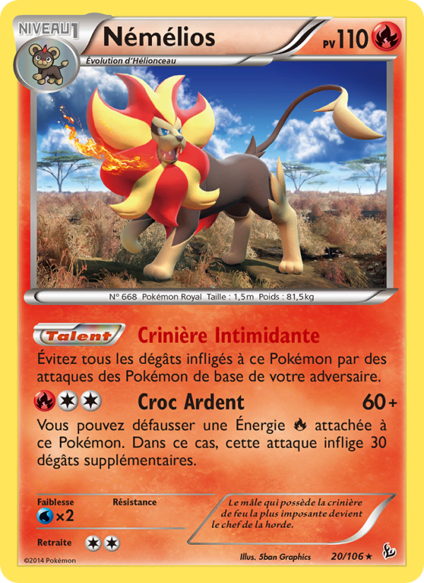 Némélios 20 — Étincelles (French Pokémon TCG card)