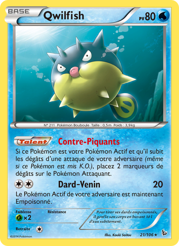 Qwilfish 21 — Étincelles (French Pokémon TCG card)