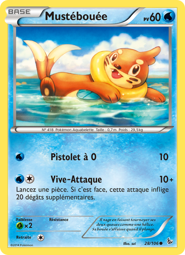 Mustébouée 28 — Étincelles (French Pokémon TCG card)