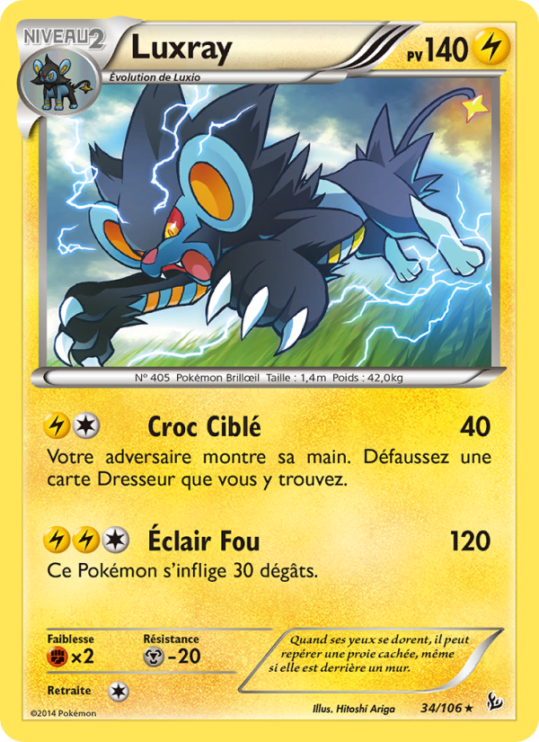 Luxray 34 — Étincelles (French Pokémon TCG card)